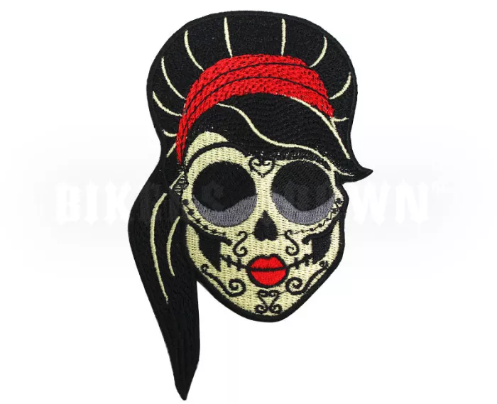 Rusty Pistons RPEM15 Mexican Skull women Embroidery patch nášivka