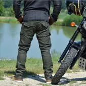 Kevlarové džíny na moto Trilobite Acid Scrambler khaki 2.0