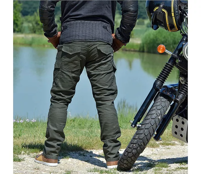 Kevlarové džíny na moto Trilobite Acid Scrambler khaki 2.0