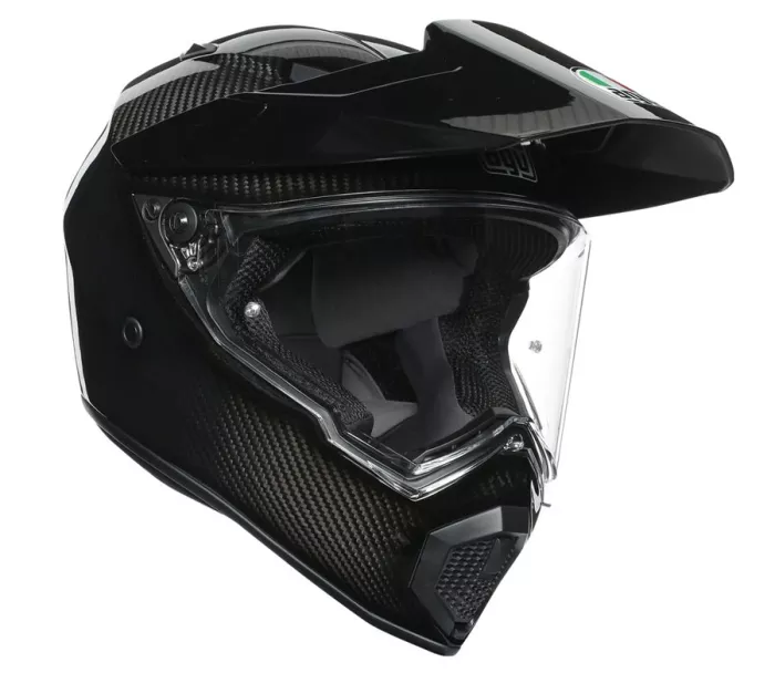 Helma na moto AGV AX9 E2205 SOLID MPLK GLOSSY CARBON vel. 2XL