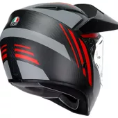 Helma na moto AGV AX9 MULTI MPLK REFRACTIVE ADV MATT CARBON/RED