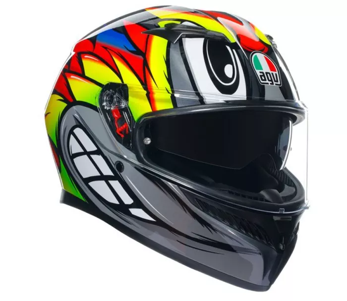 Helma na moto AGV K3 E2206 MPLK BIRDY 2.0 GREY/YELLOW/RED