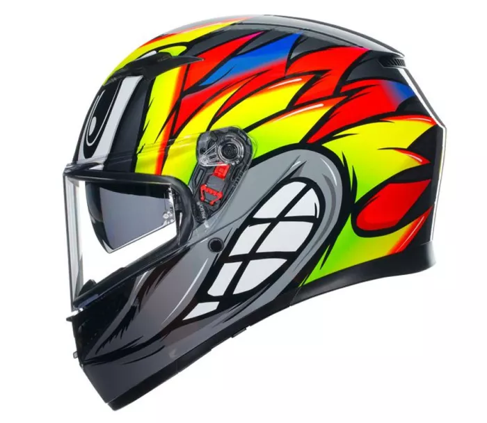 Helma na moto AGV K3 E2206 MPLK BIRDY 2.0 GREY/YELLOW/RED