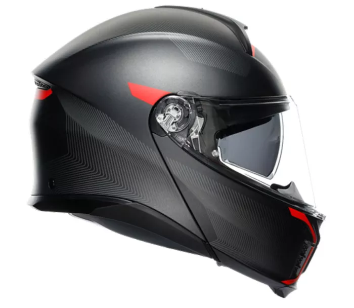 Helma na moto AGV TOURMODULAR MULTI MPLK FREQUENCY MATT GUNMETAL/RED