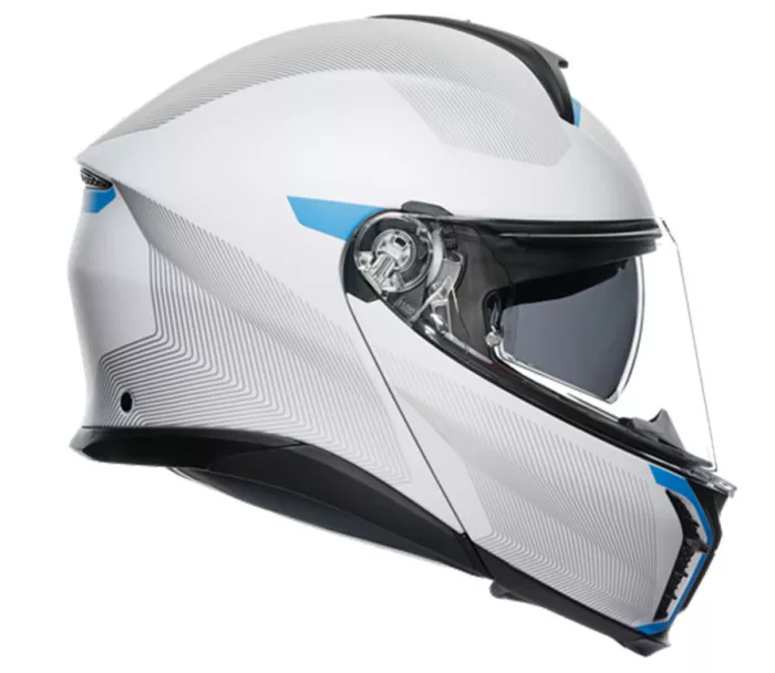 Helma na moto AGV TOURMODULAR MULTI MPLK FREQUENCY LIGHT GREY/BLUE