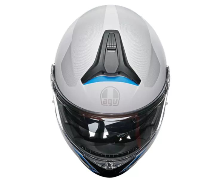 Helma na moto AGV TOURMODULAR MULTI MPLK FREQUENCY LIGHT GREY/BLUE