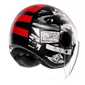 Helma na moto AGV ETERES E2206 HISTORY MATT BLACK/WHITE/RED