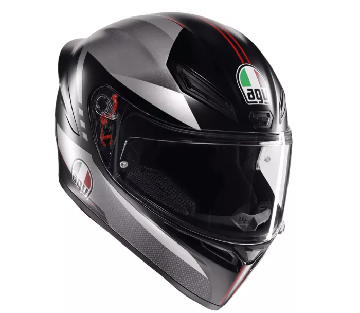 Helma na moto AGV K1 S E2206 LAP MATT BLACK/GREY/RED