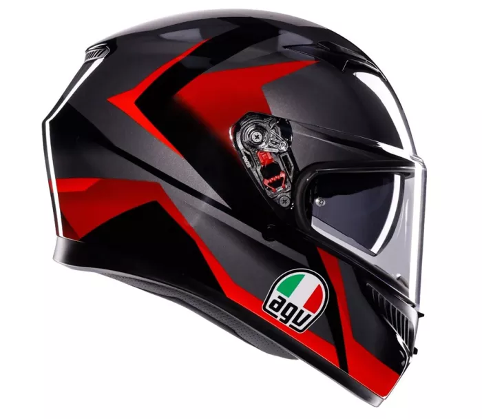 Helma na moto AGV K3 E2206 MPLK STRIGA BLACK/GREY/RED