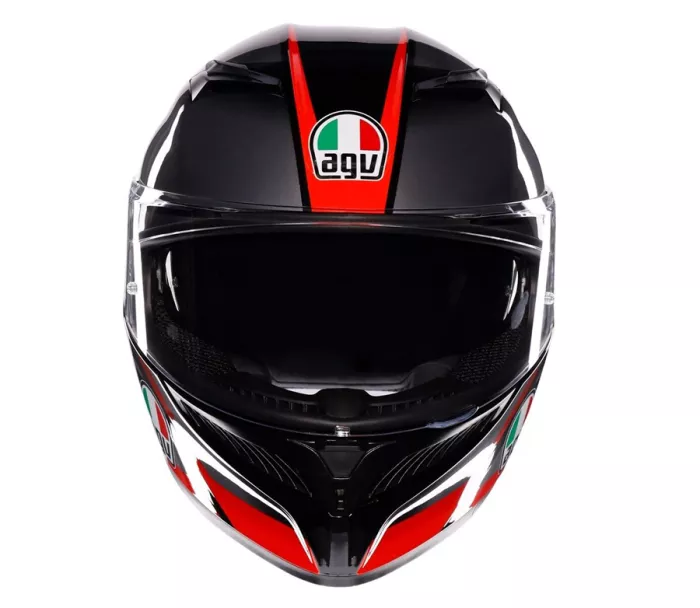 Helma na moto AGV K3 E2206 MPLK STRIGA BLACK/GREY/RED