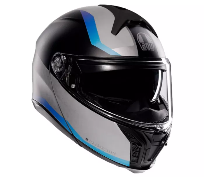 AGV TOURMODULAR E2206 MPLK STRAY BLACK/GREY/BLUE vel. S