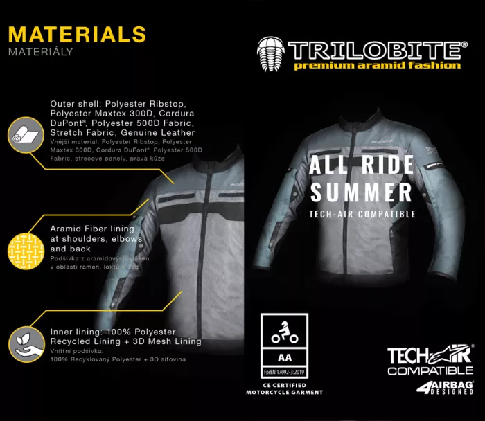 Bunda na motorku Trilobite 2093 All Ride Summer Tech-Air grey