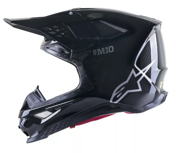 Motokrosová helma Alpinestars S-M10 Supertech Solid black/glossy carbon vel. XL