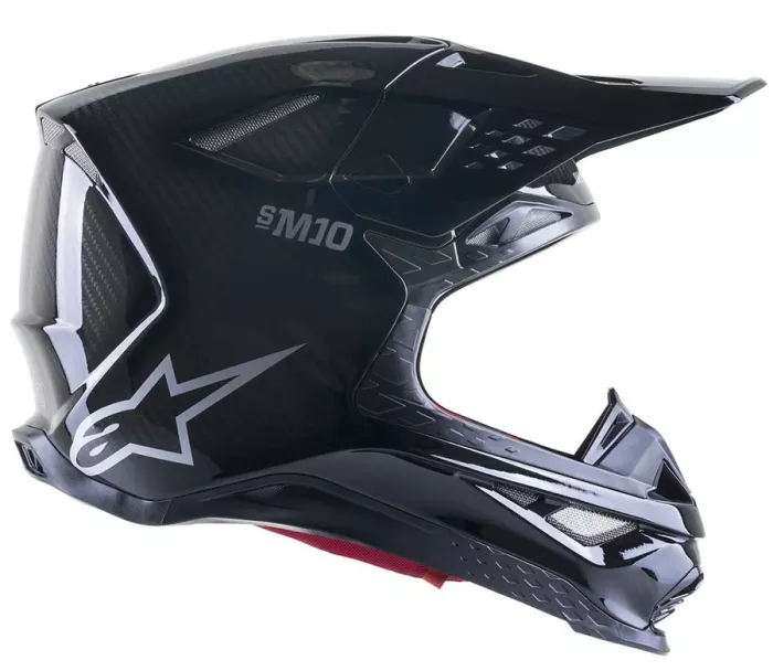 Motokrosová helma Alpinestars S-M10 Supertech Solid black/glossy carbon vel. XL