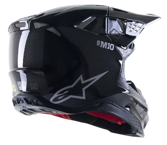 Motokrosová helma Alpinestars S-M10 Supertech Solid black/glossy carbon vel. XL