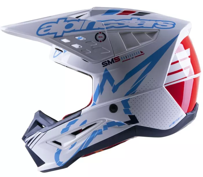 Motokrosová helma Alpinestars S-M5 Action white/blue glossy