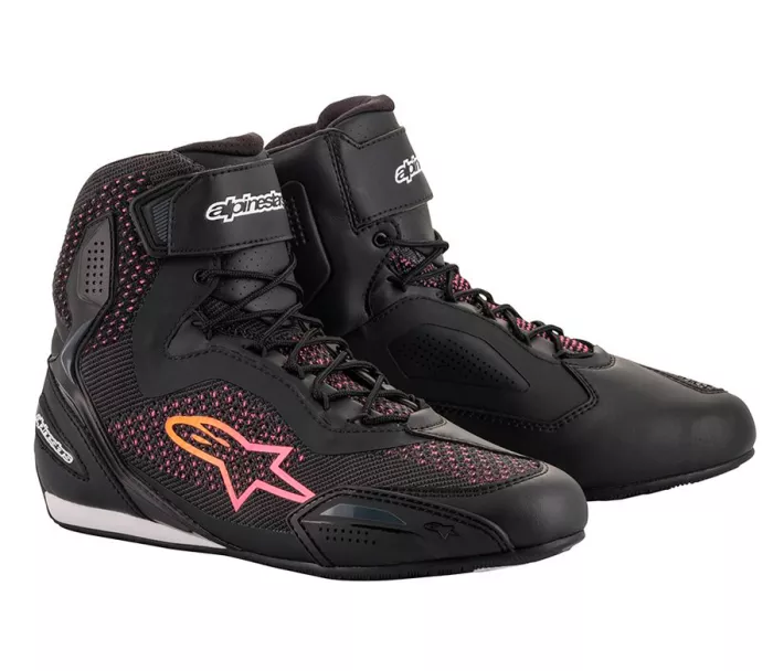 Dámské boty na moto Alpinestars Stella Faster-3 Rideknit black/yellow/pink