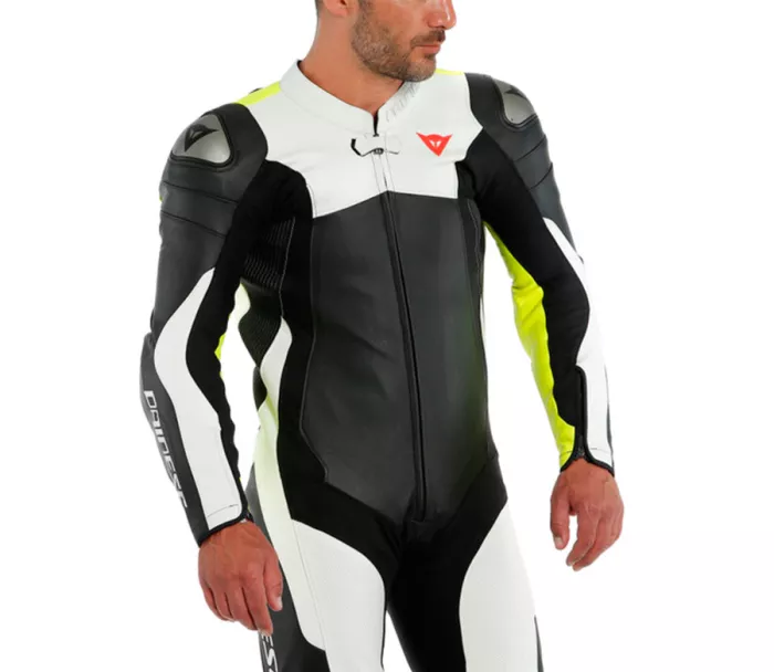 Kombinéza na motocykl Dainese ASSEN 2 BLACK/WHITE/FLUO YELLOW