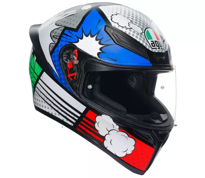 Helma na motorku integrální AGV K1 S Bang Matt Italy/Blue