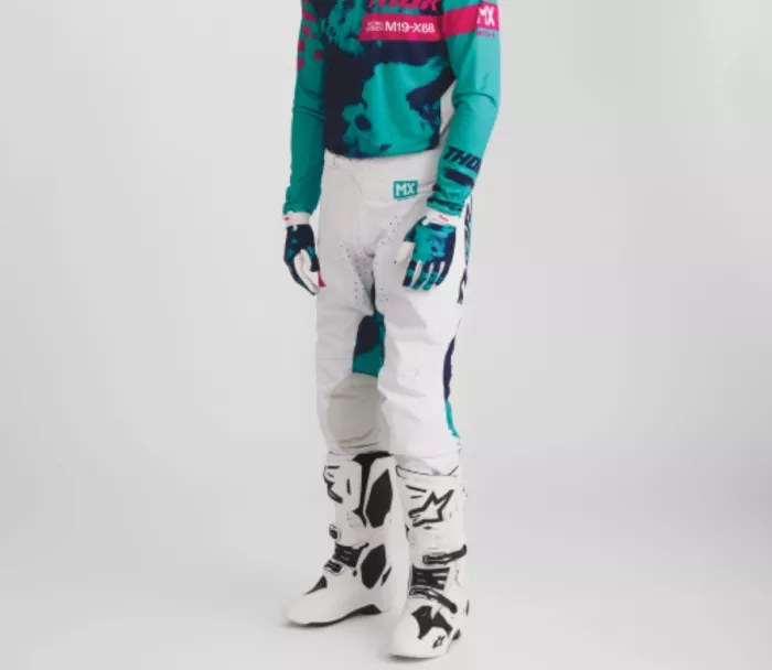 Motokrosové kalhoty Thor Launchmode Bleach white/aqua