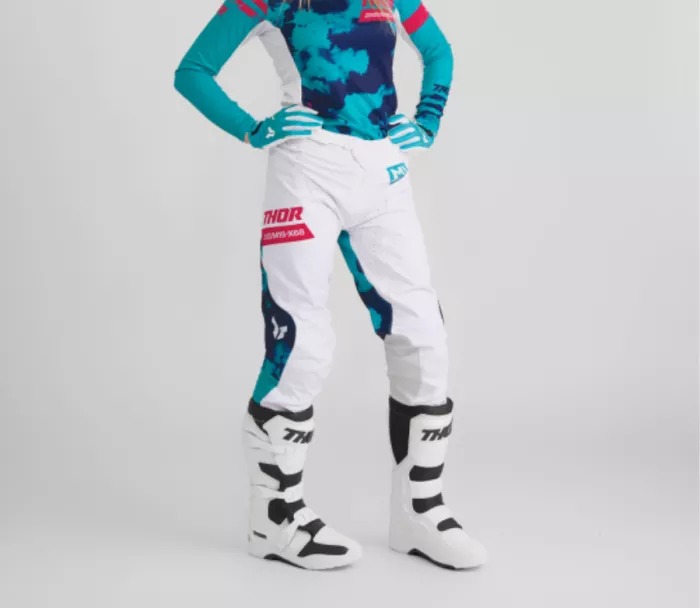 Dámské kalhoty Thor Launchmode Bleach white/aqua