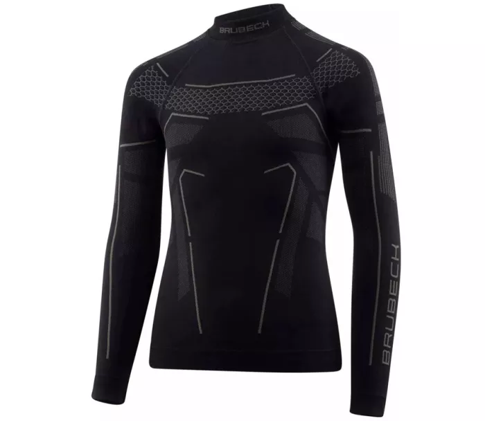 Brubeck Thermo Junior triko s dl.rukávem black/graphite