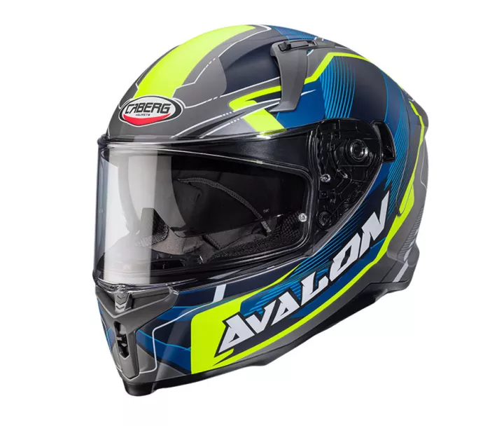 Helma na moto Caberg Avalon X Optic matt grey/blue/yellow fluo