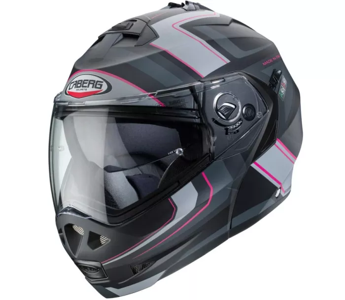Helma na moto Caberg Duke II Tour matt black/pink/anthracite/silver