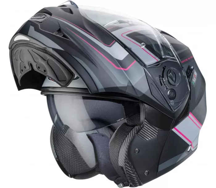 Helma na moto Caberg Duke II Tour matt black/pink/anthracite/silver