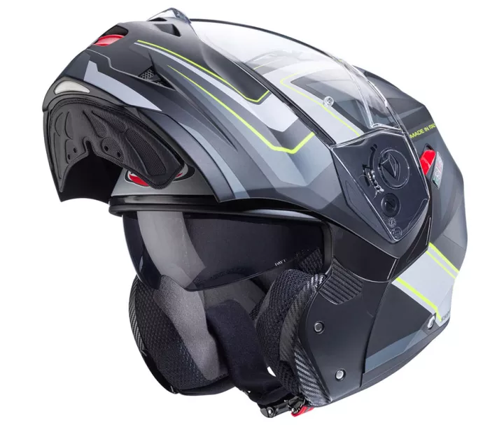 Helma na moto Caberg Duke X Tour matt black/yellow fluo/anthracite/silver