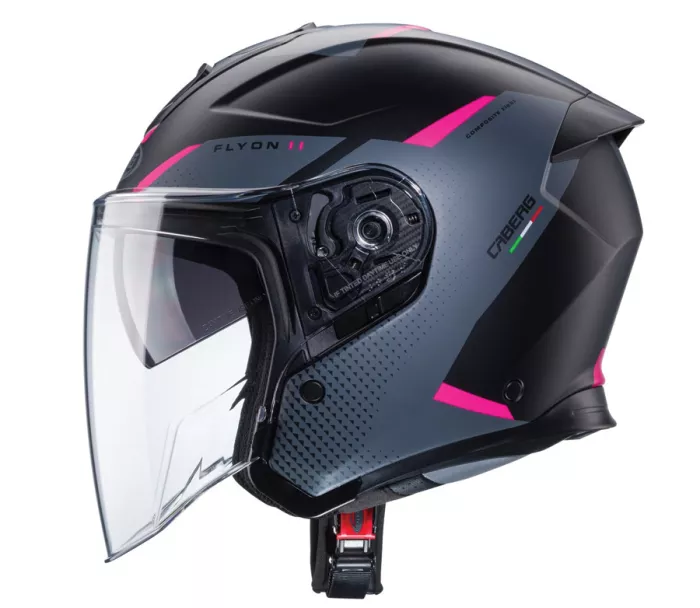 Helma na motorku Caberg Flyon II black/grey/fuchsia