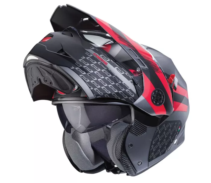 Helma na moto Caberg Tourmax X Sarabe matt gun metal/black/red