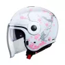 Helma na motorku Caberg Uptown Bloom white/silver/pink