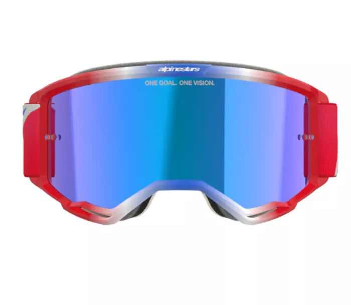 Brýle na motokros Alpinestars Vision 5 Corp red/white/blue/mirror blue