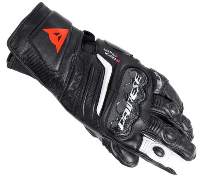 Dámské rukavice Dainese CARBON 4 LONG LADY LEATHER GLOVES BLACK/BLACK/WHITE vel. XL