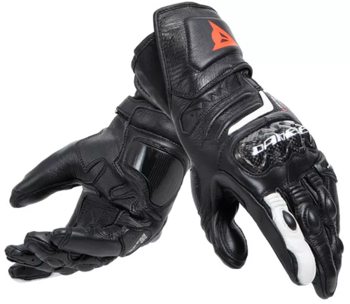 Dámské rukavice Dainese CARBON 4 LONG LADY LEATHER GLOVES BLACK/BLACK/WHITE vel. XL