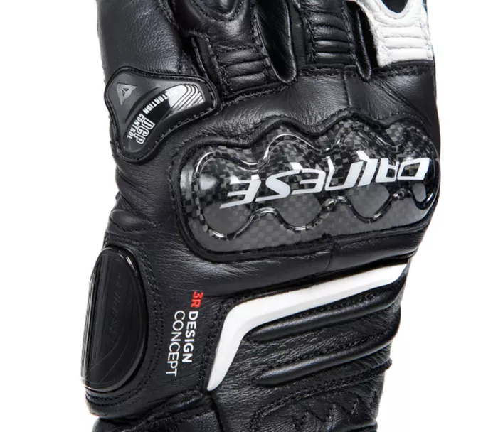 Dámské rukavice Dainese CARBON 4 LONG LADY LEATHER GLOVES BLACK/BLACK/WHITE vel. XL