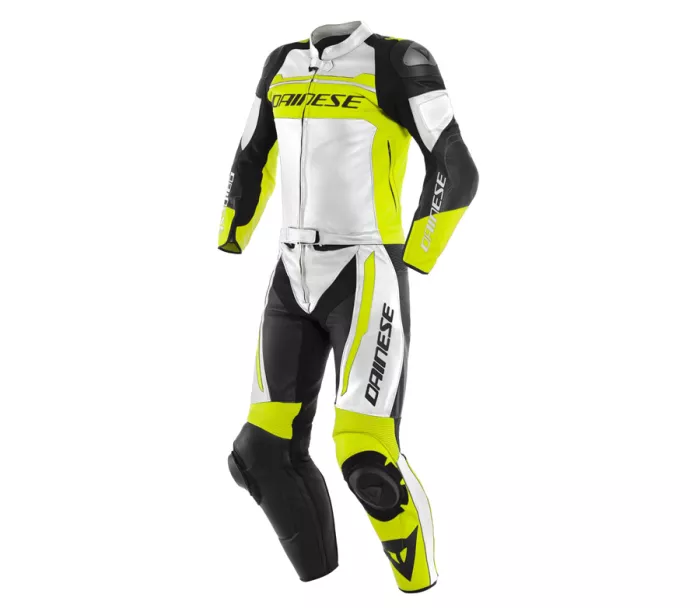 Kombinéza na moto Dainese Mistel white/fluo yellow/black vel. 58