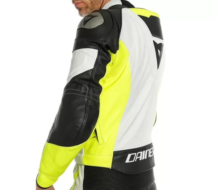 Kombinéza na moto Dainese Mistel white/fluo yellow/black vel. 58