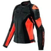 Dámská bunda na moto Dainese RACING 4 BLACK/FLUO-RED