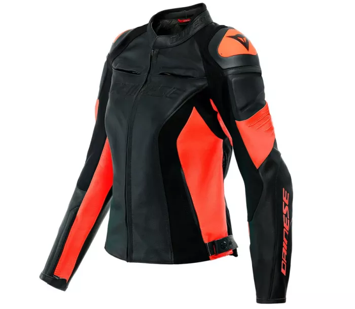 Dámská bunda na moto Dainese RACING 4 BLACK/FLUO-RED