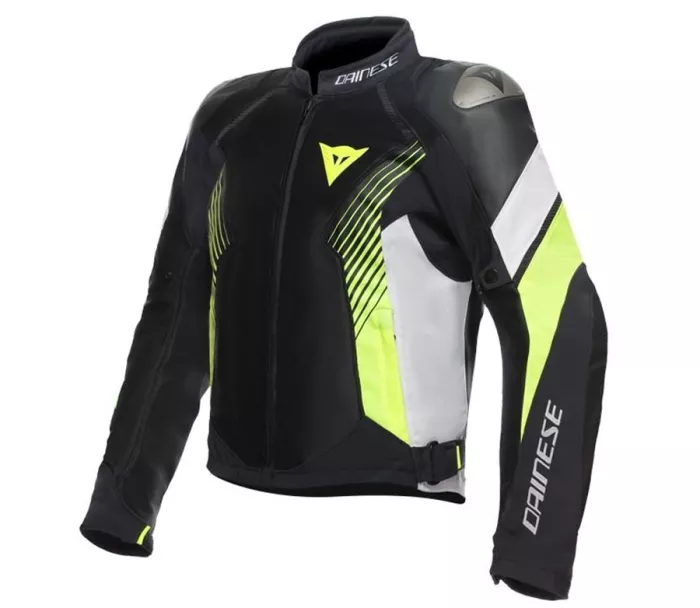 Kožená bunda na motorku Dainese Super Rider 2 Absoluteshell black/white/yellow