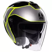 Otevřená helma AGV IRIDES E2206 DAVAO BLACK/GREY/YELLOW FLUO