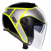 Otevřená helma AGV IRIDES E2206 DAVAO BLACK/GREY/YELLOW FLUO