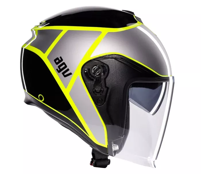 Otevřená helma AGV IRIDES E2206 DAVAO BLACK/GREY/YELLOW FLUO