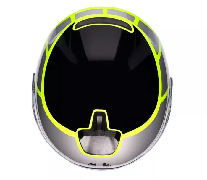 Otevřená helma AGV IRIDES E2206 DAVAO BLACK/GREY/YELLOW FLUO