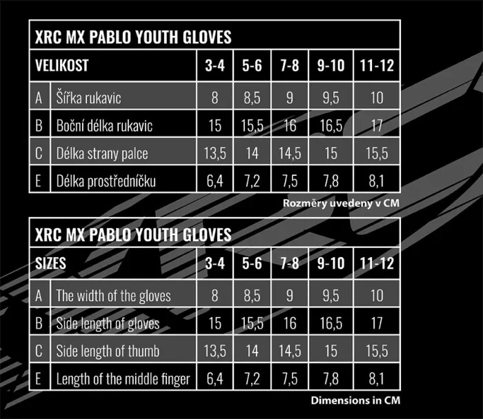 Dětské MX rukavice XRC MX Pablo Youth gloves blue/orange