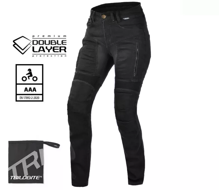 Dámské rifle Trilobite Parado doublelayer AAA slim fit black level 2 (Prodloužené)