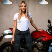 Dámské kalhoty na moto Trilobite Parado doublelayer AAA regular fit blue level 2