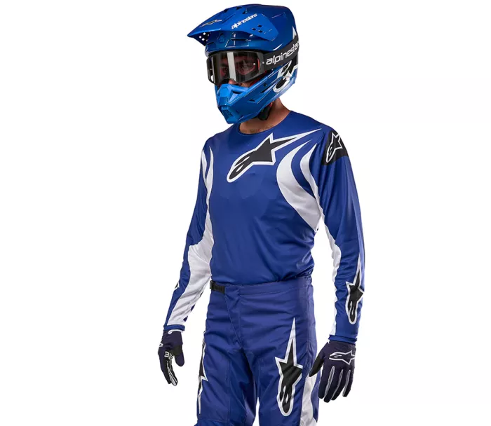 Motokrosový dres Alpinestars Fluid Lucent blue ray/white